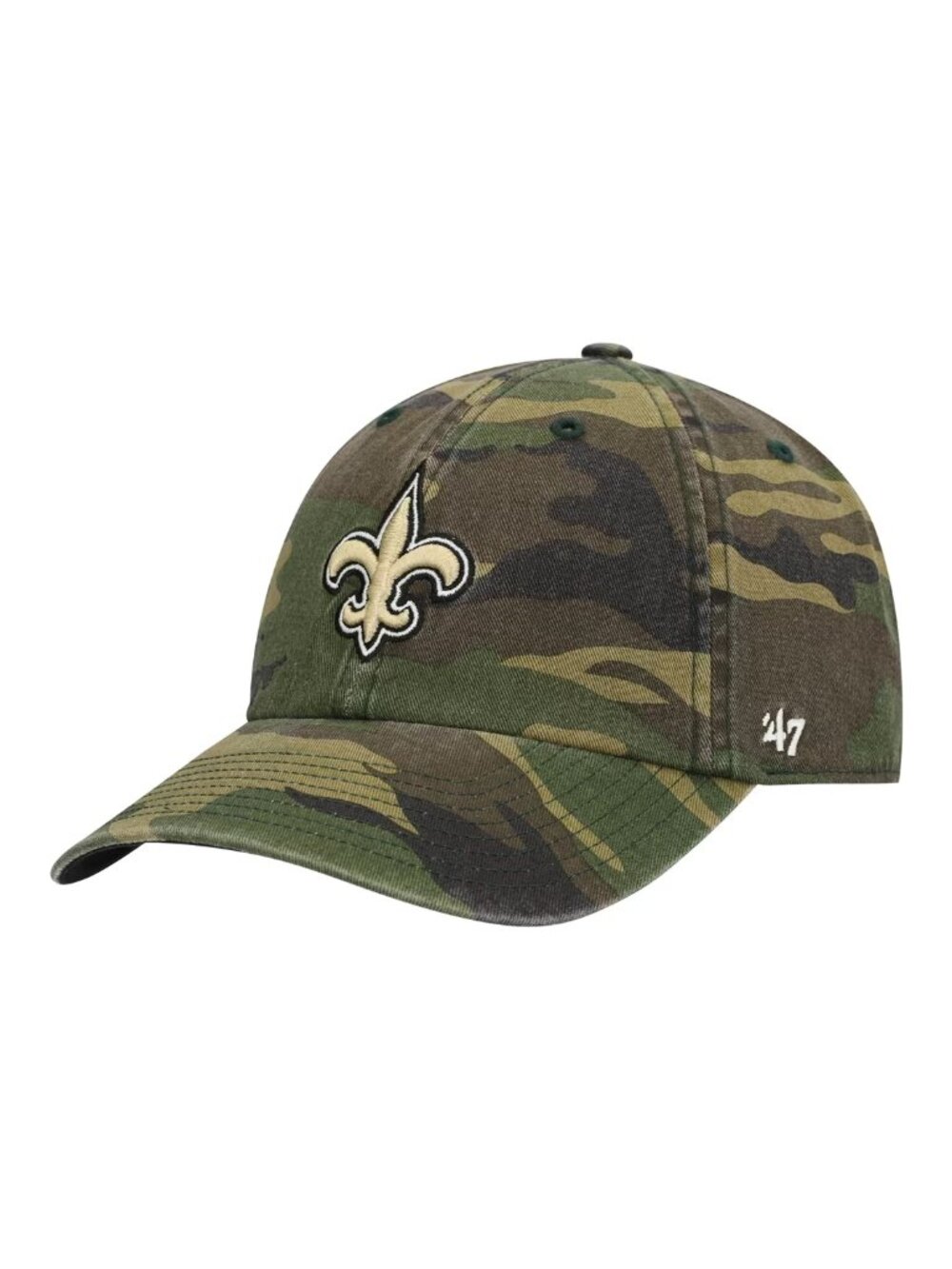 '47 Men's Camo New Orleans Saints Woodland Clean up Adjustable Hat